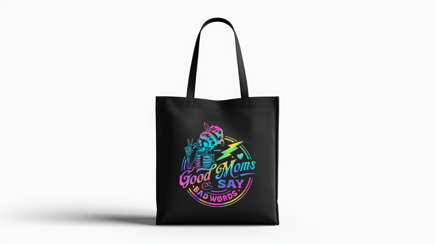Good moms say bad words-Black-Tote bag